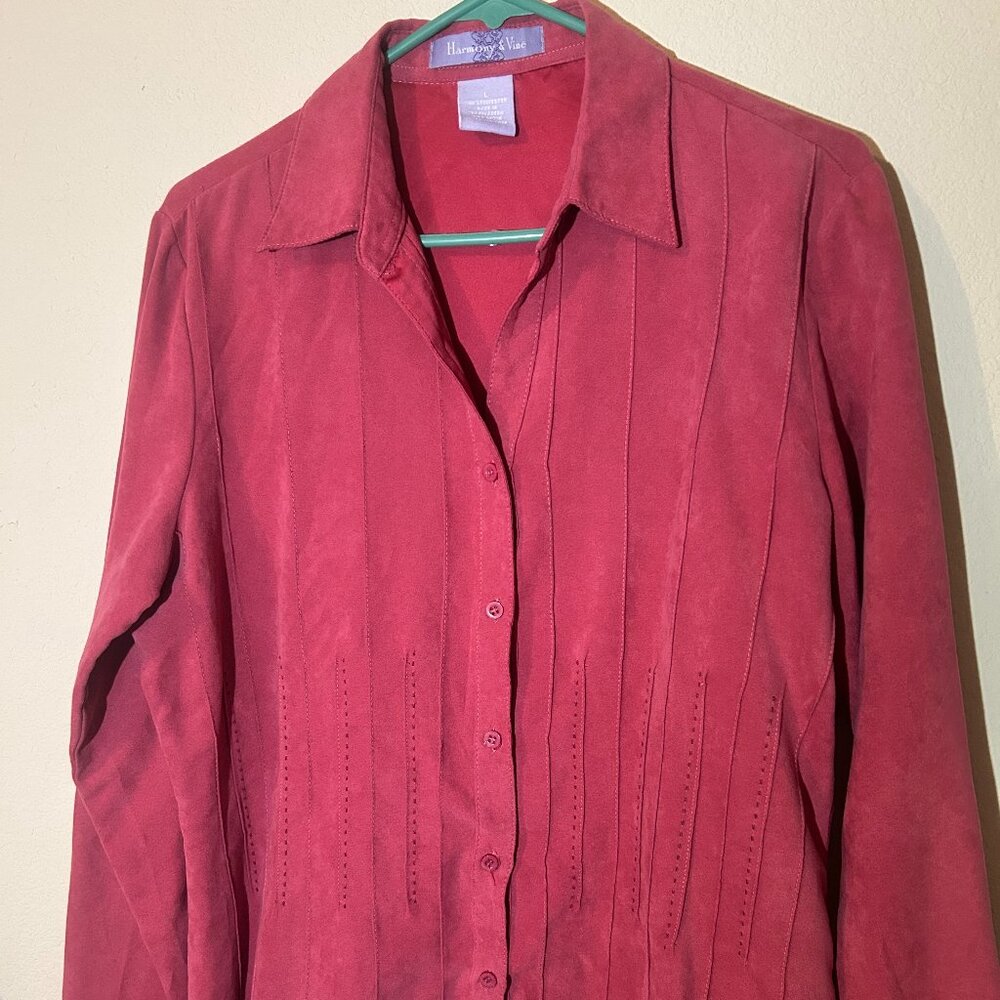 Like New Soft Suede Blouse Size Large
